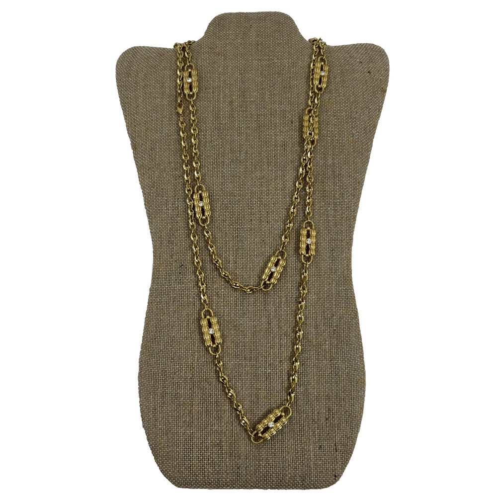 Camrose & Kross JBK Jacqueline Kennedy Paperclip Chain Necklace Gold Plated 29"